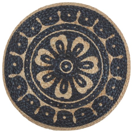vidaXL Pouf Lavorato a Mano Blu 45x30 cm in Juta