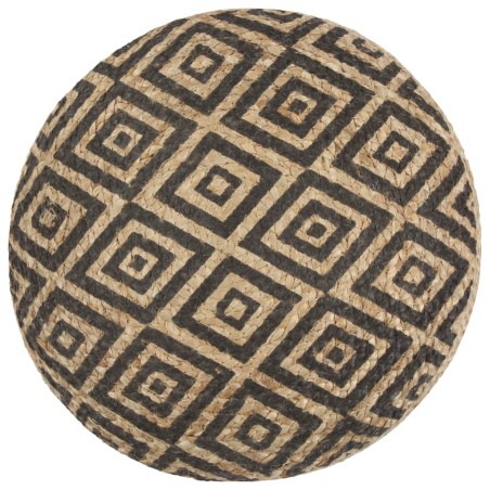 vidaXL Pouf Lavorato a Mano Nero 45x30 cm in Juta