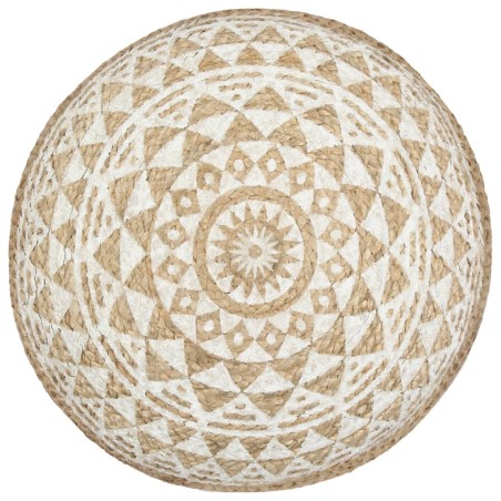 vidaXL Pouf Lavorato a Mano Bianco 45x30 cm in Juta