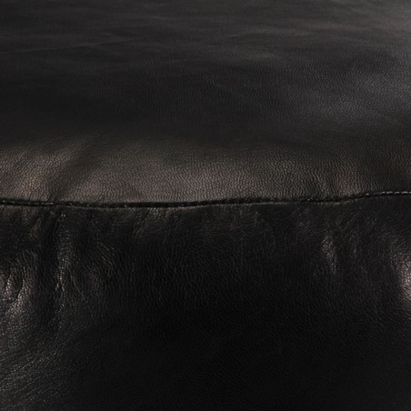 vidaXL Pouf Nero 60x30 cm in Vera Pelle di Capra