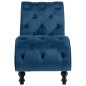 vidaXL Sedia a Sdraio Blu in Velluto vidaXL Sedia a Sdraio Blu in Velluto