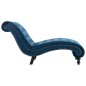vidaXL Sedia a Sdraio Blu in Velluto vidaXL Sedia a Sdraio Blu in Velluto
