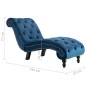 vidaXL Sedia a Sdraio Blu in Velluto vidaXL Sedia a Sdraio Blu in Velluto