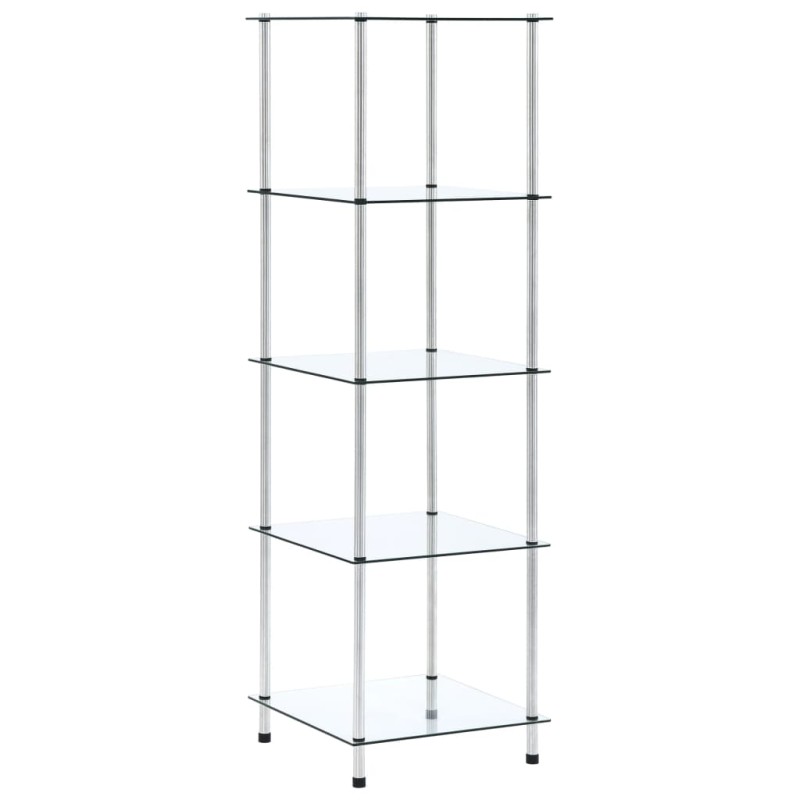 vidaXL Scaffale a 5 Livelli Trasparente 40x40x130cm in Vetro Temperato vidaXL Scaffale a 5 Livelli Trasparente 40x40x130cm in Vetro Temperato