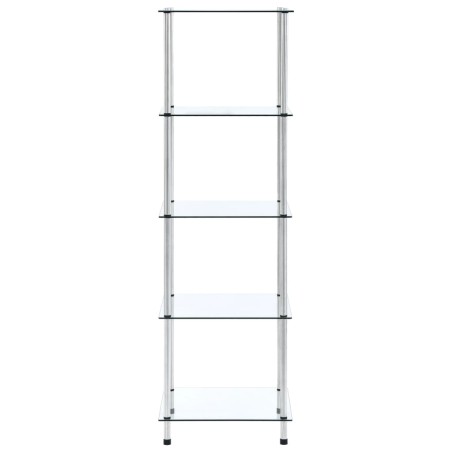 vidaXL Scaffale a 5 Livelli Trasparente 40x40x130cm in Vetro Temperato