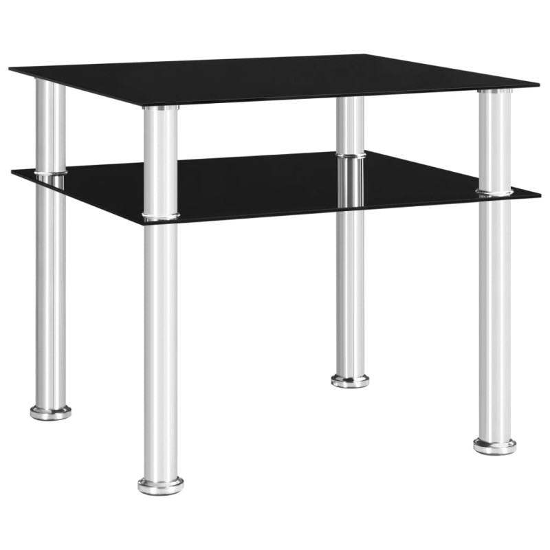 vidaXL Tavolino Nero 45x50x45 cm in Vetro Temperato vidaXL Tavolino Nero 45x50x45 cm in Vetro Temperato