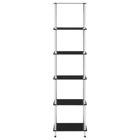 vidaXL Scaffale a 6 Livelli Nero 40x40x160 cm in Vetro Temperato