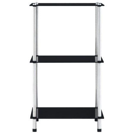 vidaXL Scaffale a 3 Livelli Nero 40x40x67 cm in Vetro Temperato