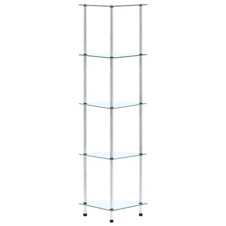 vidaXL Scaffale a 5 Livelli Trasparente 30x30x130cm in Vetro Temperato