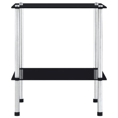 vidaXL Scaffale a 2 Livelli Nero 40x40x47cm in Vetro Temperato 