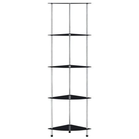 vidaXL Scaffale a 5 Livelli Nero 30x30x130 cm in Vetro Temperato