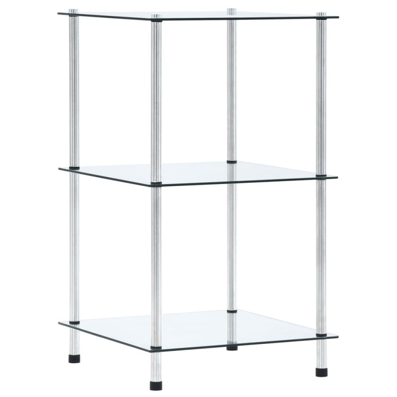 vidaXL Scaffale a 3 Livelli Trasparente 40x40x67cm in Vetro Temperato vidaXL Scaffale a 3 Livelli Trasparente 40x40x67cm in Vetro Temperato