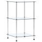 vidaXL Scaffale a 3 Livelli Trasparente 40x40x67cm in Vetro Temperato vidaXL Scaffale a 3 Livelli Trasparente 40x40x67cm in Vetro Temperato