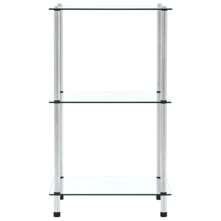 vidaXL Scaffale a 3 Livelli Trasparente 40x40x67cm in Vetro Temperato