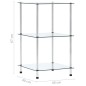 vidaXL Scaffale a 3 Livelli Trasparente 40x40x67cm in Vetro Temperato vidaXL Scaffale a 3 Livelli Trasparente 40x40x67cm in Vetro Temperato