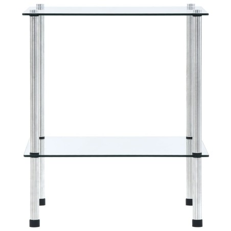 vidaXL Scaffale a 2 Livelli Trasparente 40x40x47cm in Vetro Temperato 