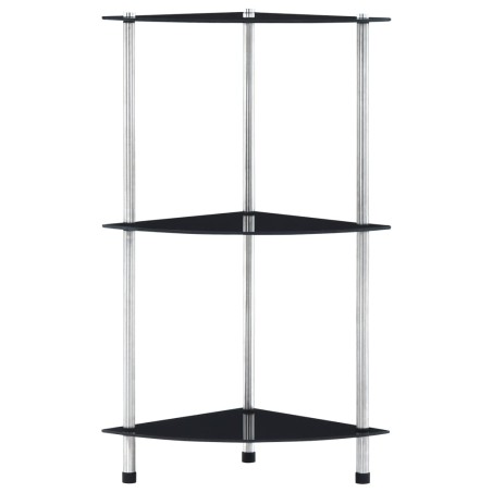 vidaXL Scaffale a 3 Livelli Nero 30x30x67 cm in Vetro Temperato
