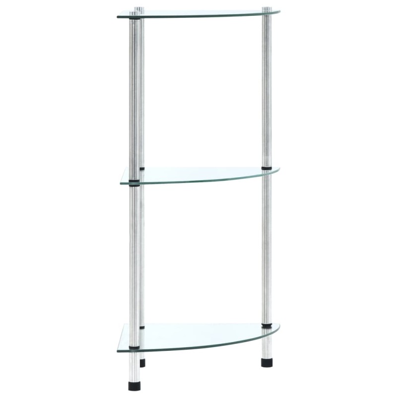 vidaXL Scaffale a 3 Livelli Trasparente 30x30x67 cm in Vetro Temperato vidaXL Scaffale a 3 Livelli Trasparente 30x30x67 cm in Vetro Temperato