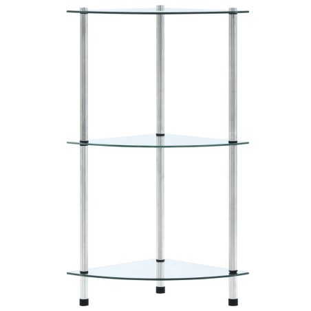 vidaXL Scaffale a 3 Livelli Trasparente 30x30x67 cm in Vetro Temperato