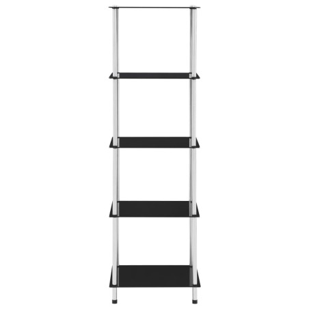 vidaXL Scaffale a 5 Livelli Nero 40x40x130 cm in Vetro Temperato