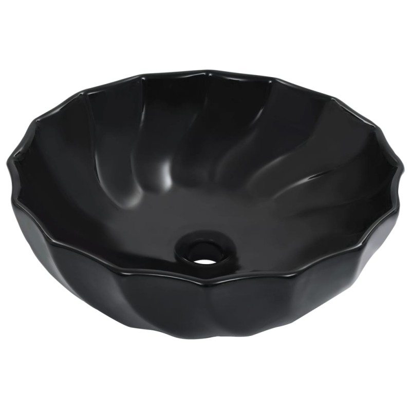 Lavandino 46x17 cm in Ceramica Nero Lavandino 46x17 cm in Ceramica Nero