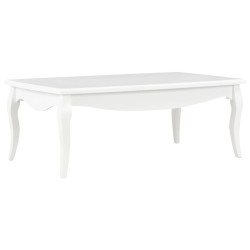 vidaXL Tavolino da Caffè Bianco 110x60x40 cm in Legno Massello di Pino