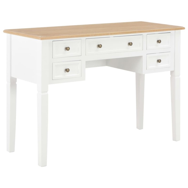 vidaXL Scrivania Bianca 109,5x45x77,5 cm in Legno vidaXL Scrivania Bianca 109,5x45x77,5 cm in Legno