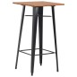 vidaXL Tavolo da Bar Nero 60x60x108cm Legno Massello di Pino e Acciaio vidaXL Tavolo da Bar Nero 60x60x108cm Legno Massello di Pino e Acciaio