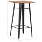 vidaXL Tavolo da Bar Nero 60x60x108cm Legno Massello di Pino e Acciaio vidaXL Tavolo da Bar Nero 60x60x108cm Legno Massello di Pino e Acciaio