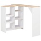 vidaXL Tavolo da Bar con Scaffale Mobile Bianco 138x39x110 cm vidaXL Tavolo da Bar con Scaffale Mobile Bianco 138x39x110 cm