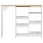 vidaXL Tavolo da Bar con Scaffale Mobile Bianco 138x39x110 cm vidaXL Tavolo da Bar con Scaffale Mobile Bianco 138x39x110 cm