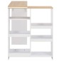 vidaXL Tavolo da Bar con Scaffale Mobile Bianco 138x39x110 cm vidaXL Tavolo da Bar con Scaffale Mobile Bianco 138x39x110 cm