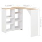 vidaXL Tavolo da Bar con Scaffale Mobile Bianco 138x39x110 cm vidaXL Tavolo da Bar con Scaffale Mobile Bianco 138x39x110 cm