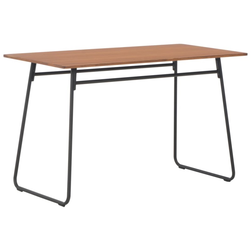 vidaXL Tavolo Pranzo Marrone 120x60x73cm Compensato Massello e Acciaio vidaXL Tavolo Pranzo Marrone 120x60x73cm Compensato Massello e Acciaio