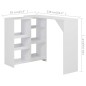 vidaXL Tavolo da Bar con Scaffale Mobile Bianco 138x39x110 cm vidaXL Tavolo da Bar con Scaffale Mobile Bianco 138x39x110 cm