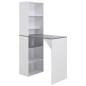 vidaXL Tavolo da Bar con Mobiletto Bianco 115x59x200 cm vidaXL Tavolo da Bar con Mobiletto Bianco 115x59x200 cm