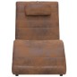 vidaXL Sdraio con Cuscino Marrone in Pelle Sintetica Scamosciata vidaXL Sdraio con Cuscino Marrone in Pelle Sintetica Scamosciata