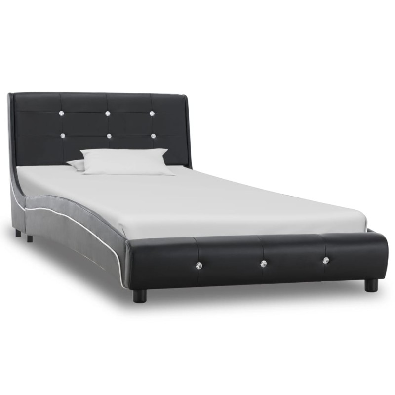 vidaXL Giroletto senza Materasso Nero in Similpelle 90x200 cm vidaXL Giroletto senza Materasso Nero in Similpelle 90x200 cm