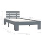 vidaXL Giroletto Grigio in Legno Massello di Pino 100x200 cm vidaXL Giroletto Grigio in Legno Massello di Pino 100x200 cm