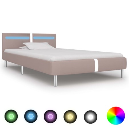 vidaXL Giroletto con LED Cappuccino in Similpelle 90x200 cm