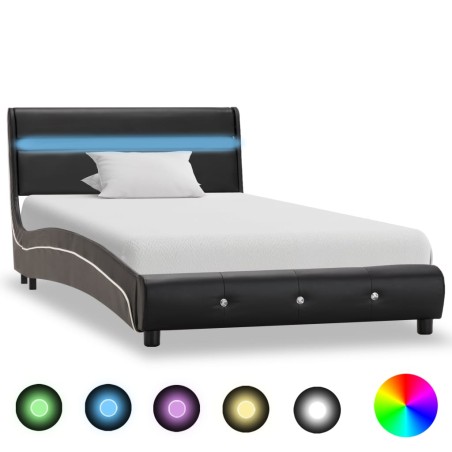 vidaXL Giroletto con LED Nero in Similpelle 90x200 cm