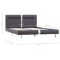 vidaXL Giroletto con LED Grigio in Similpelle 120x200 cm vidaXL Giroletto con LED Grigio in Similpelle 120x200 cm