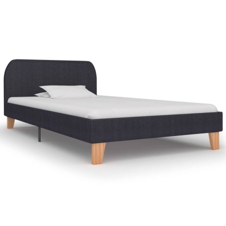 vidaXL Giroletto senza Materasso Grigio Scuro 90x200 cm Tessuto