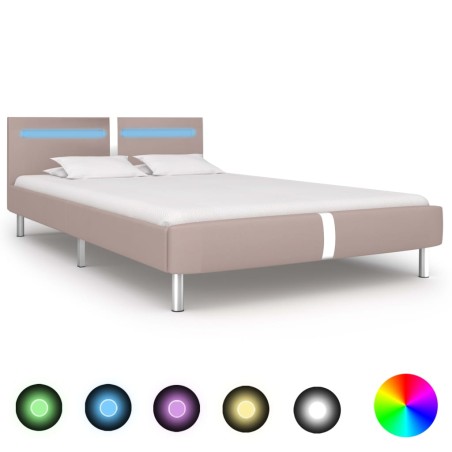 vidaXL Giroletto con LED Cappuccino in Similpelle 120x200 cm