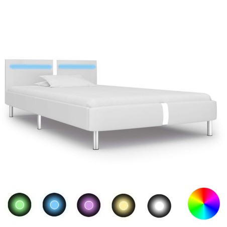 vidaXL Giroletto con LED Bianco in Similpelle 90x200 cm