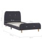vidaXL Giroletto Grigio Scuro in Tessuto 90x200 cm