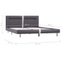 vidaXL Giroletto con LED Grigio in Similpelle 180x200 cm vidaXL Giroletto con LED Grigio in Similpelle 180x200 cm