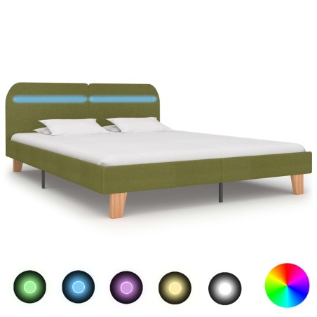 vidaXL Giroletto con Luci LED Verde in Tessuto 180x200 cm