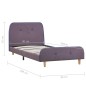 vidaXL Giroletto senza Materasso Tortora 90x200 cm in Tessuto vidaXL Giroletto senza Materasso Tortora 90x200 cm in Tessuto