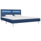 vidaXL Giroletto con LED senza Materasso Blu 160x200 cm in Tessuto vidaXL Giroletto con LED senza Materasso Blu 160x200 cm in Tessuto